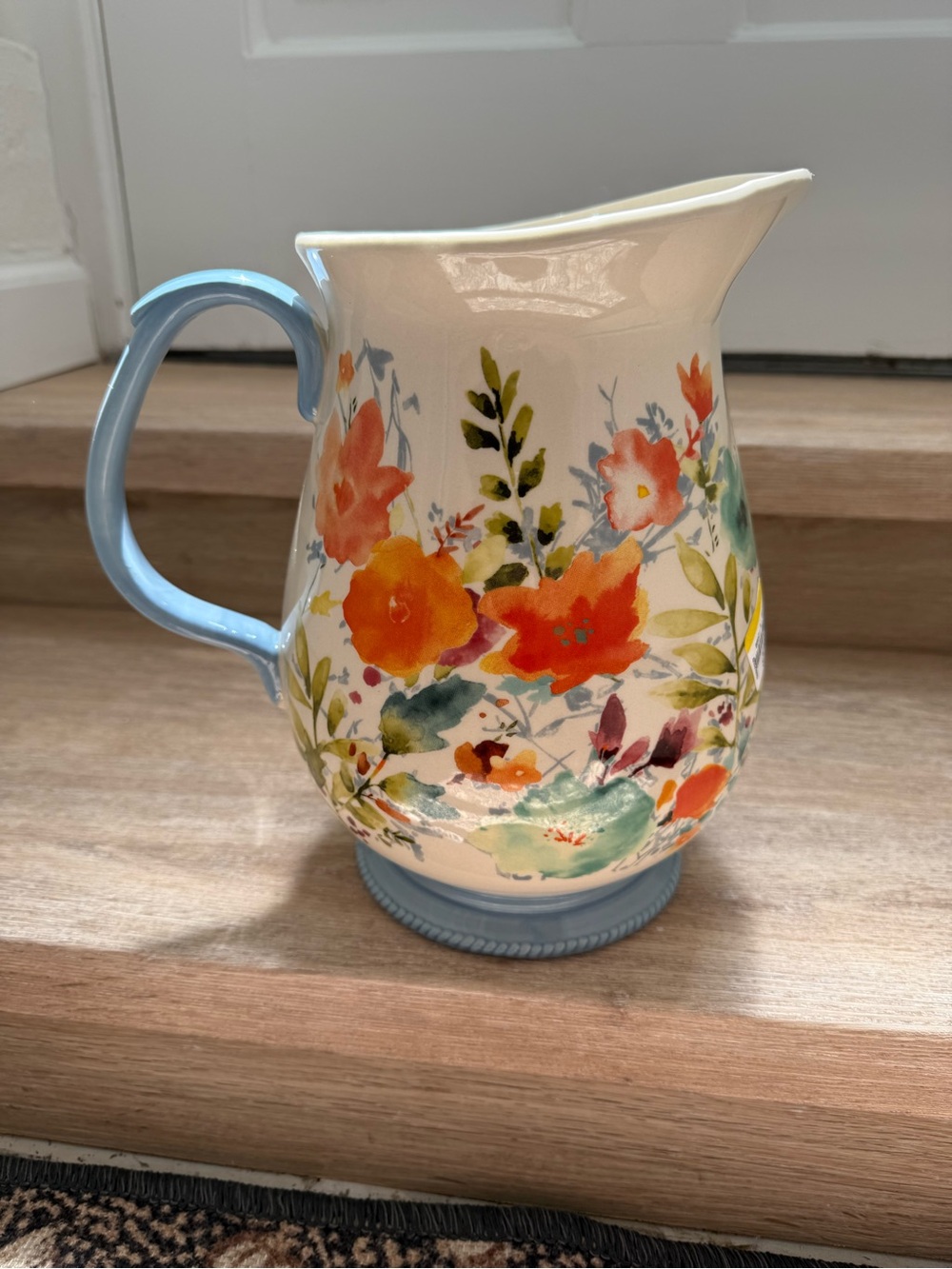 Pioneer Woman 3.2 Quart Willow Floral Large Beverage Serving Pitcher Stoneware